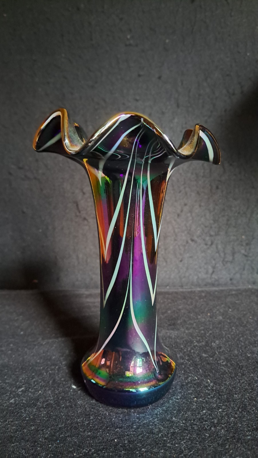 (Possibly) Imperial Freehand #425, Antique (1920s) Iridescent art glass vase