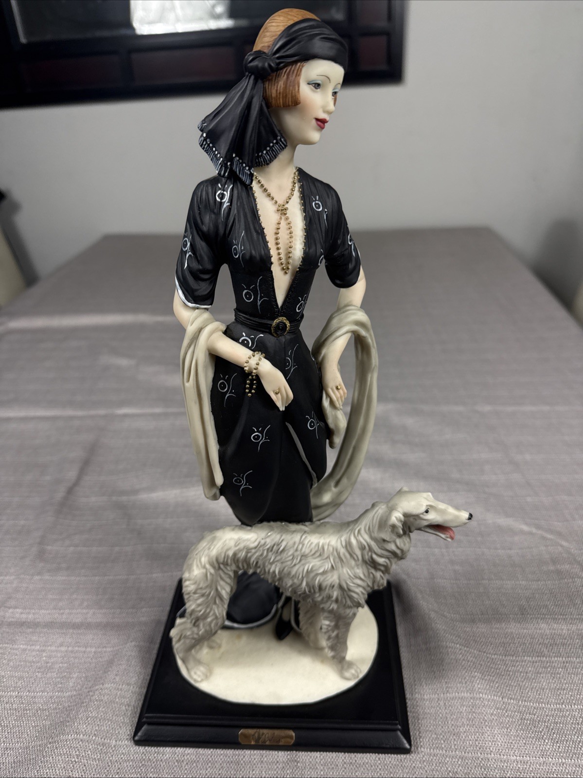VTG 1987 Art Deco-style figurine by Italian sculptor A Belcari Made Italy 16’’