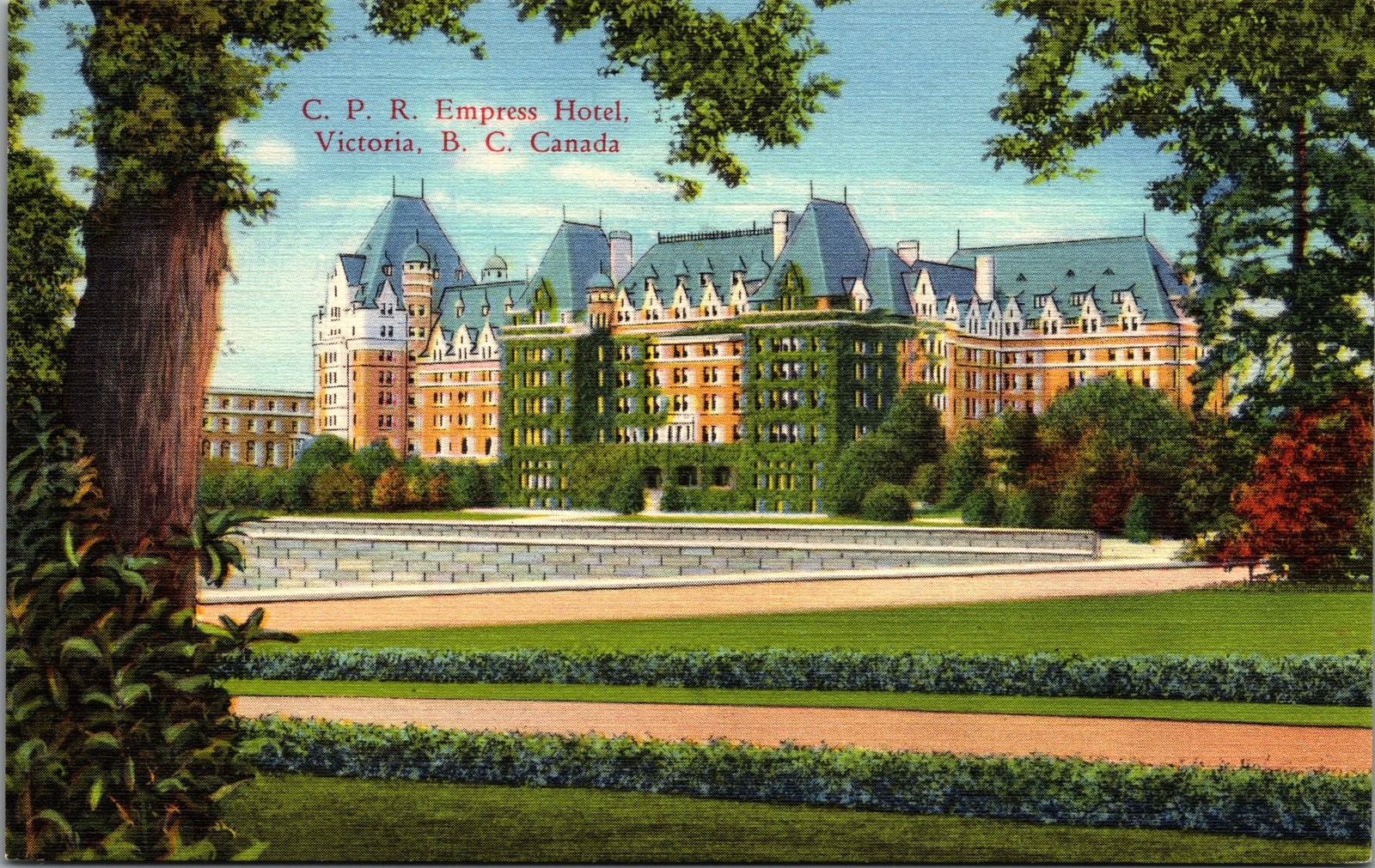 1944 Empress Hotel Victoria BC Canada Postcard The Coast Publishing Co