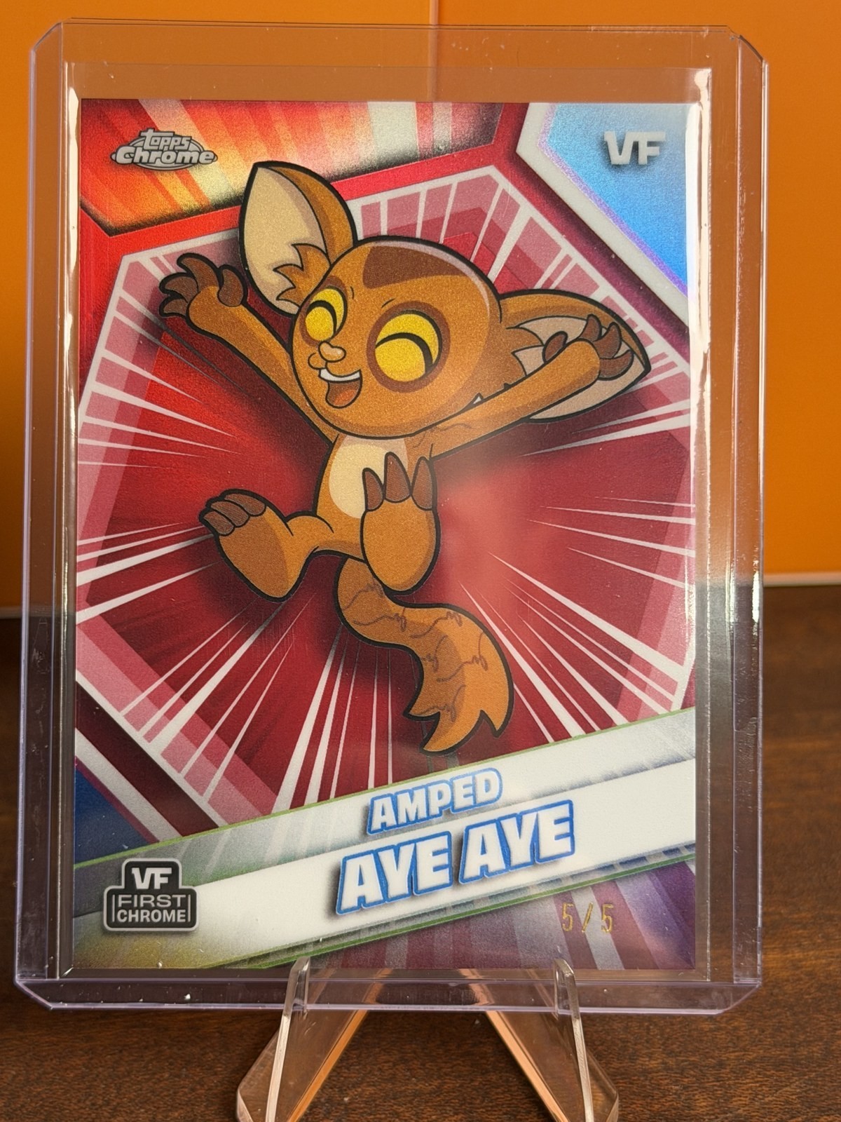 2026 Topps Chrome VeeFriends Amped Aye Aye First Chrome 5/5 Low Pop Raw NM