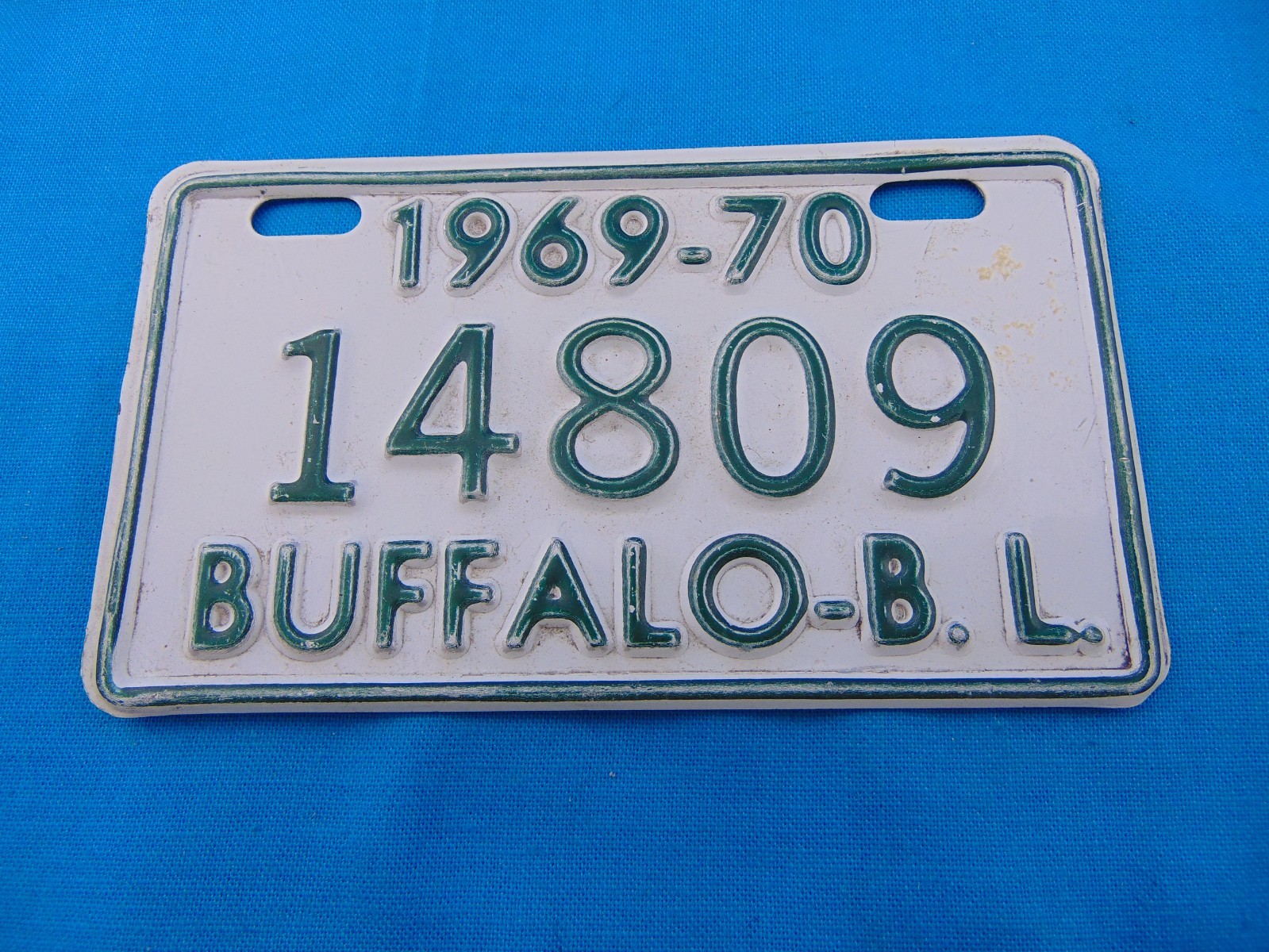 Vintage Rare Buffalo New York Bicycle License Plate 1969 1970 Schwinn Huffy AMF