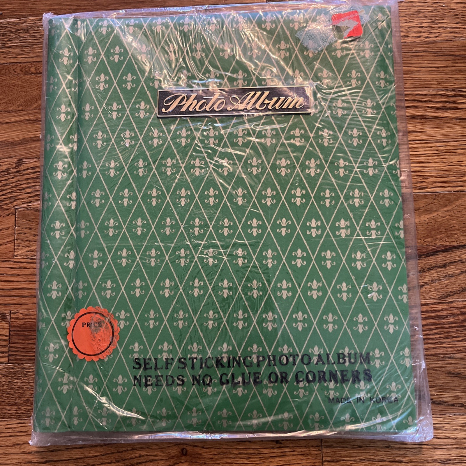 Vtg 70s Green Gold Self Stick Photo Album 10 Pages NOS Sealed
