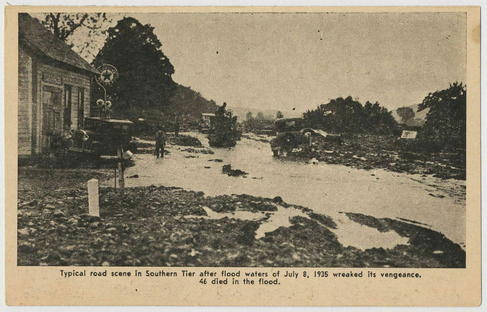 Typical Scene in the Southern Tier after Flood July 8, 1935 - New York