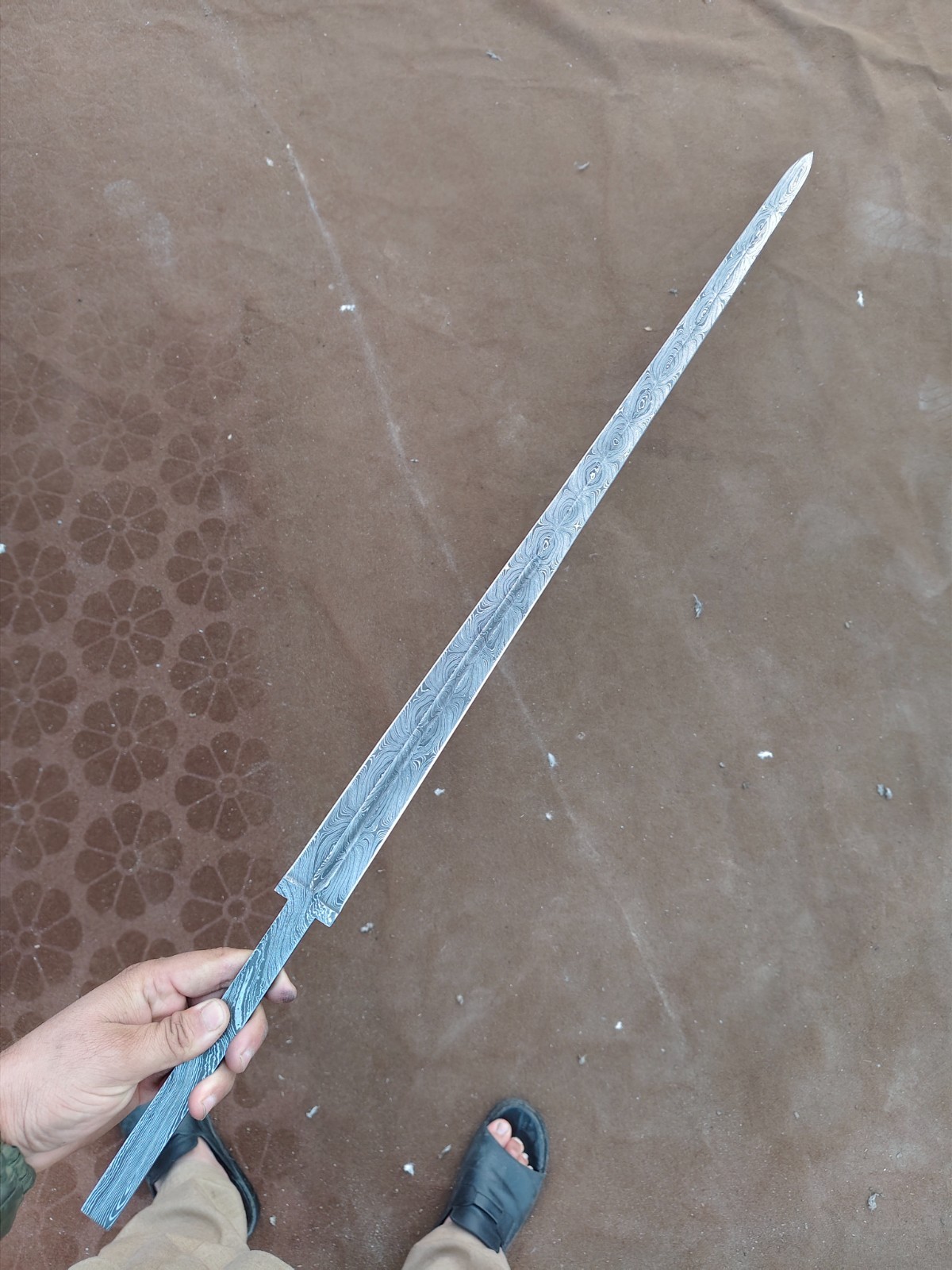 Damascus Blank Blade German Style Custom Handmade Sword Blank Blade 36''