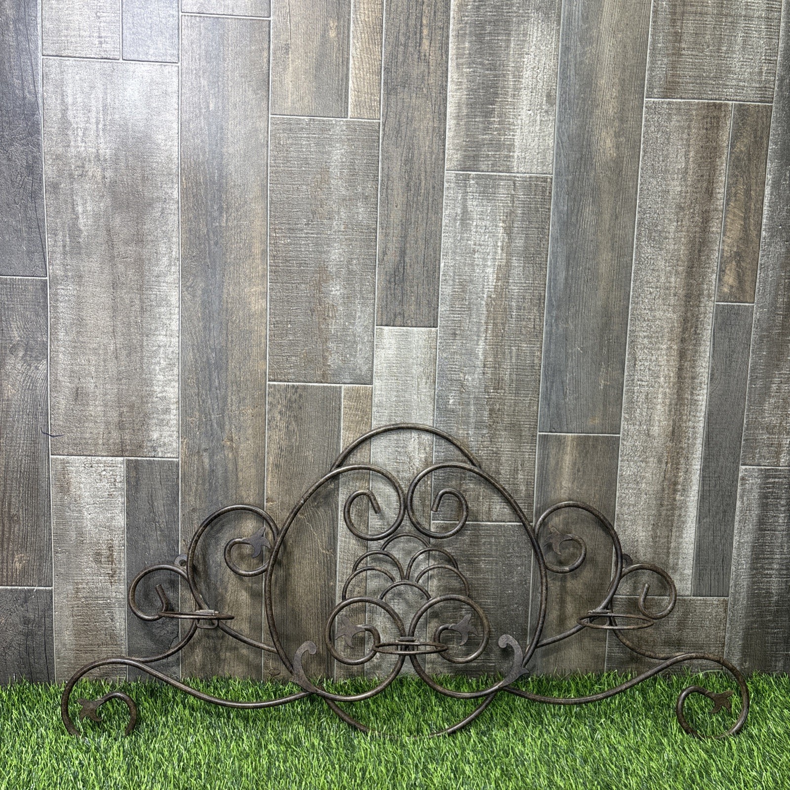 Large Vintage Scroll Metal Wall Decor Candle Holder Rustic Tuscan Wrought Iron 