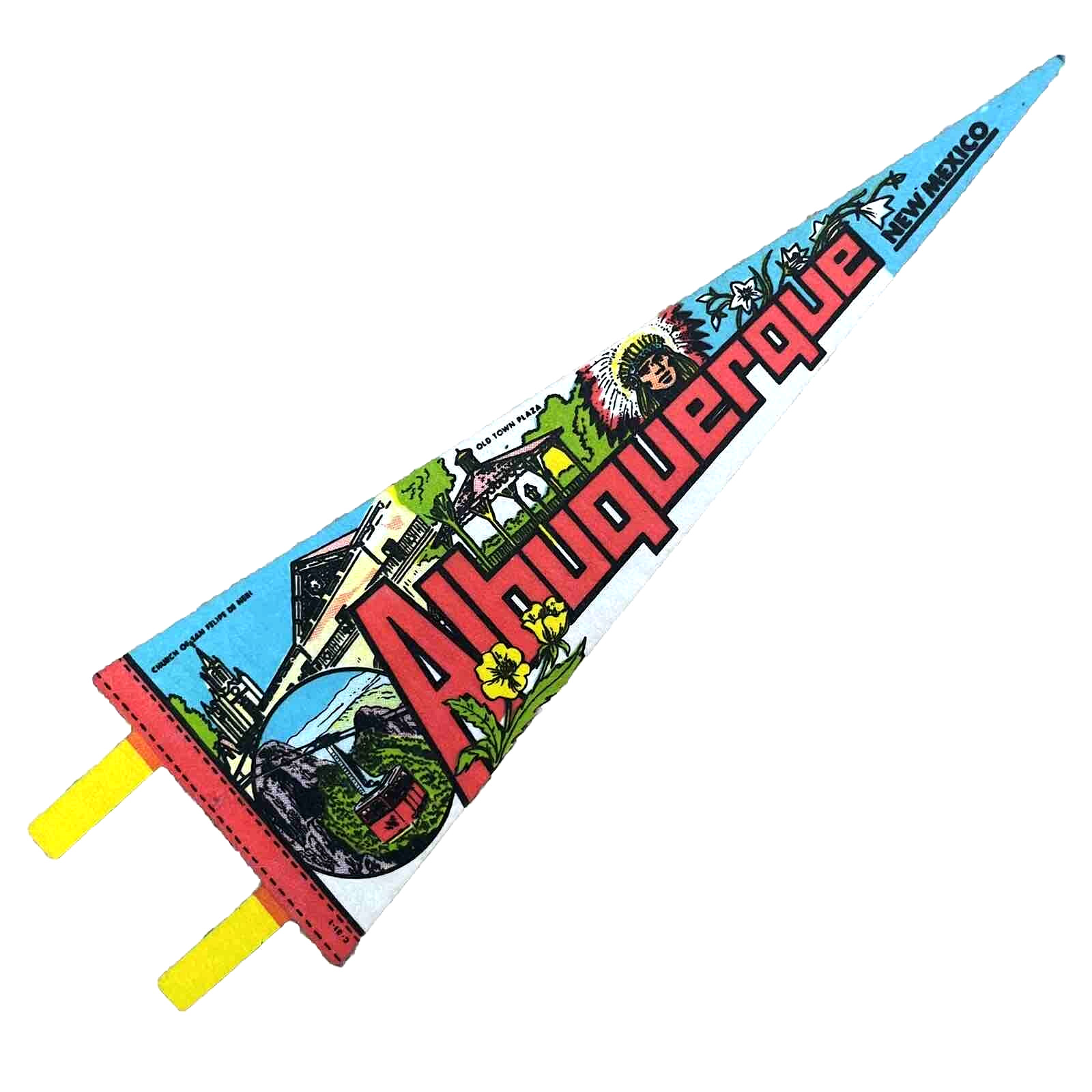 PENNANT Albuquerque New Mexico Vtg  Indian San Felipe Navajo Old Town 16”