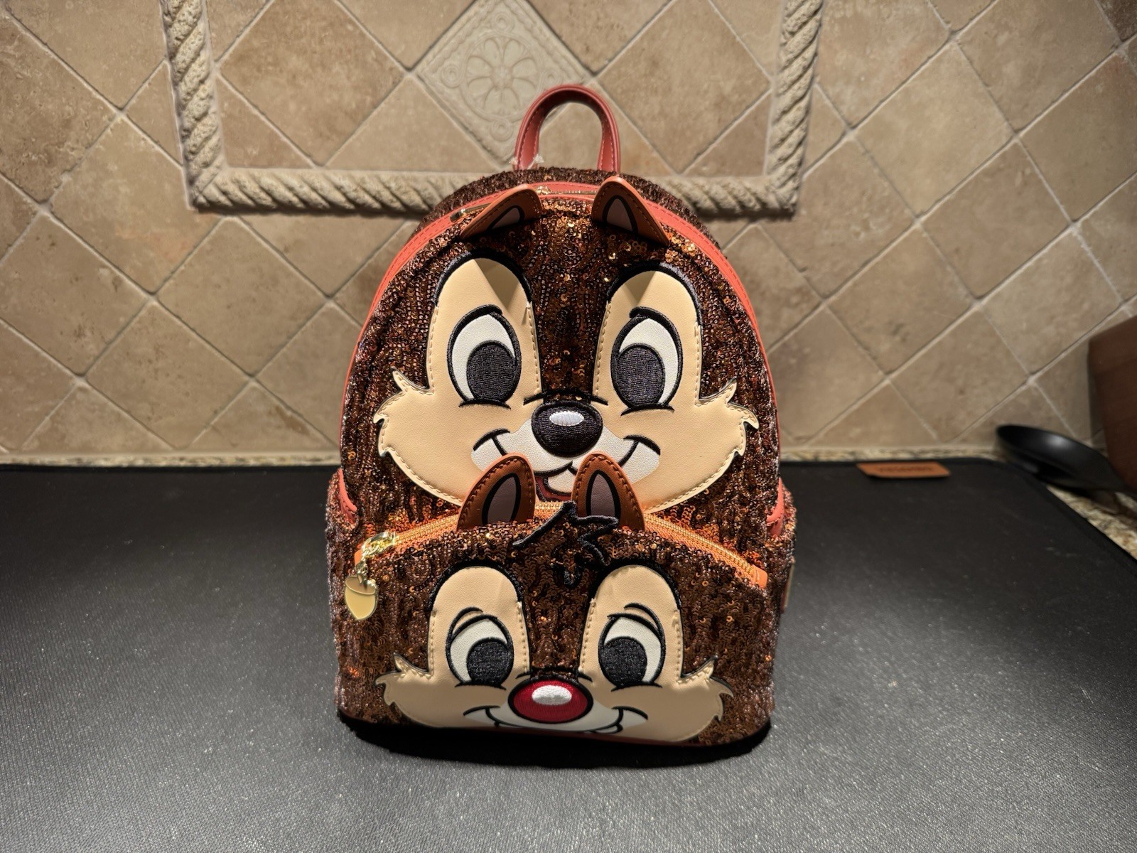 Loungefly Disney Chip n Dale Sequin Cosplay Mini Backpack NWT Exclusive RARE