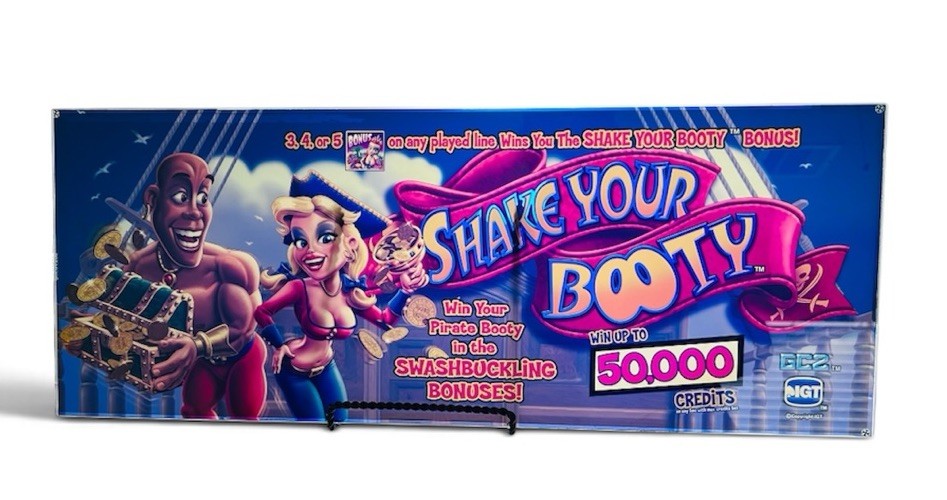 Shake Your Booty Authentic IGT Slot Machine Glass Top Panel GC2 Marquee