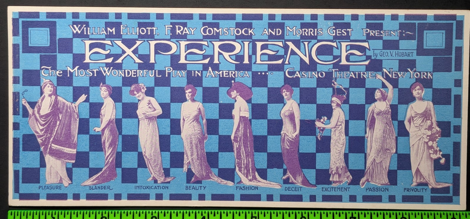 Vintage 1920s The Experience Theater Play Worcester Mass Blotter Card