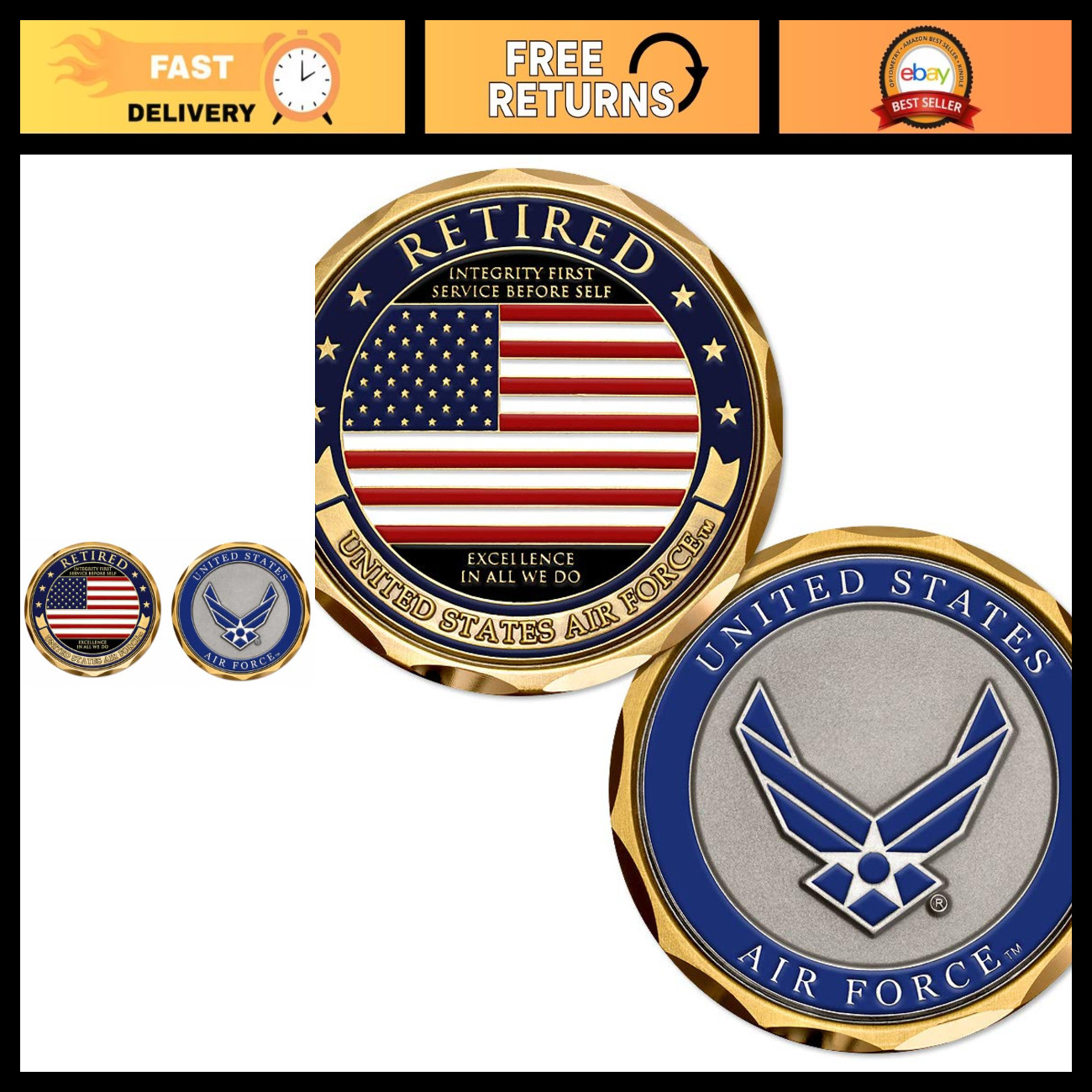 Retired U.S. Air Force Challenge Coin - Military Collectible, Gift for Veterans