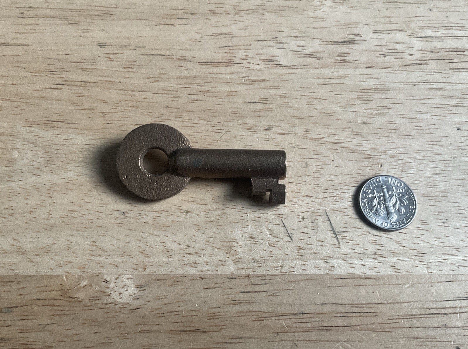 Vintage Large Brass Hollow Barrel Key