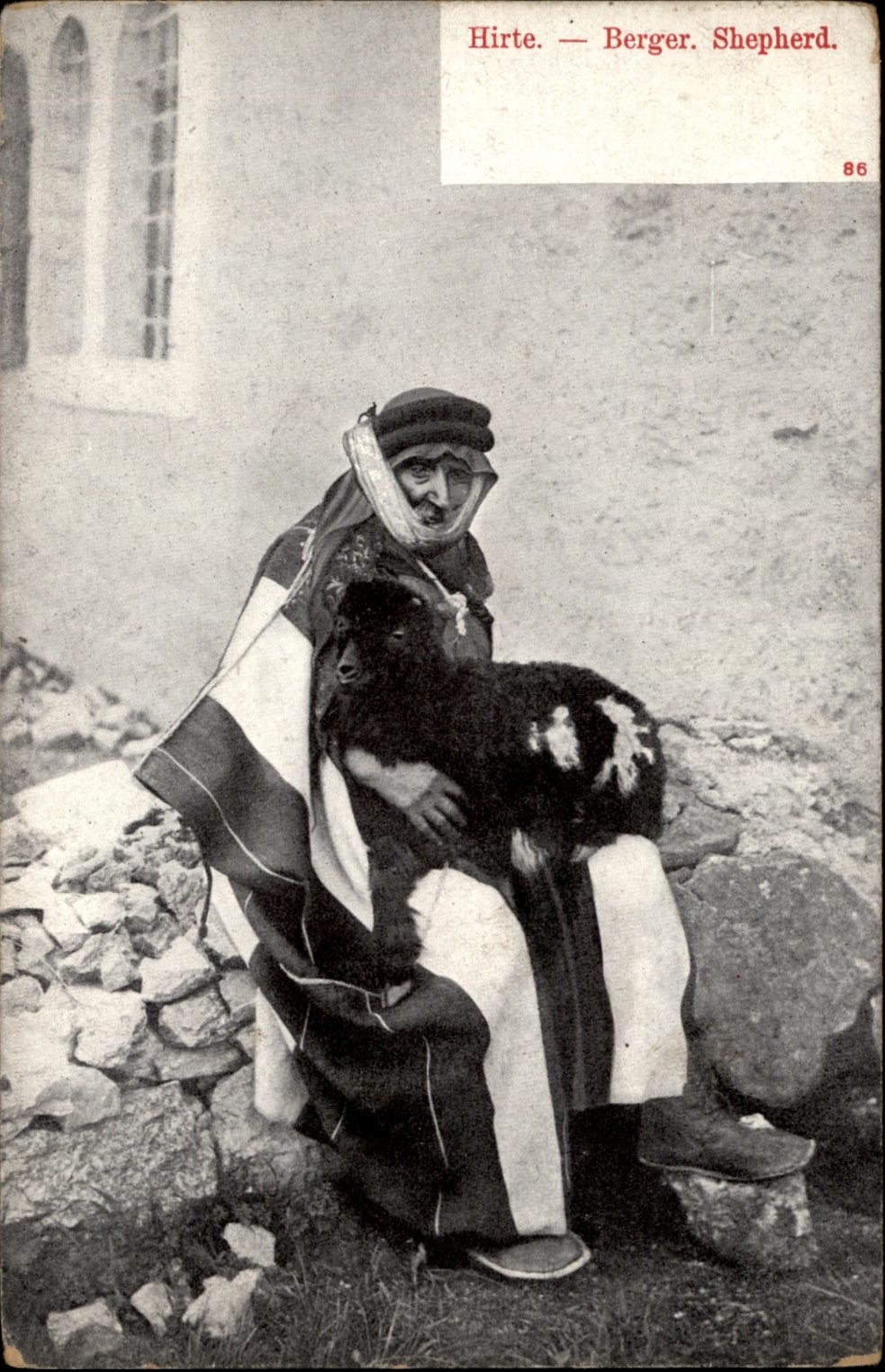 Shepherd Jerusalem Palestine vintage UDB postcard n574