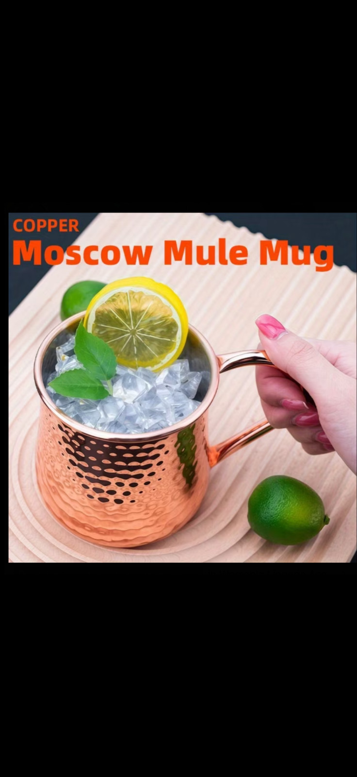 18 oz  Copper Colored-Steel Mug Hand Hammered Tumbler Copper Colored Cup