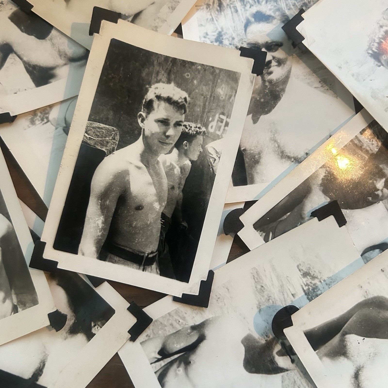 WWII Guam Lot 12 Original Shirtless GI Soldier Photos US Military Pacific