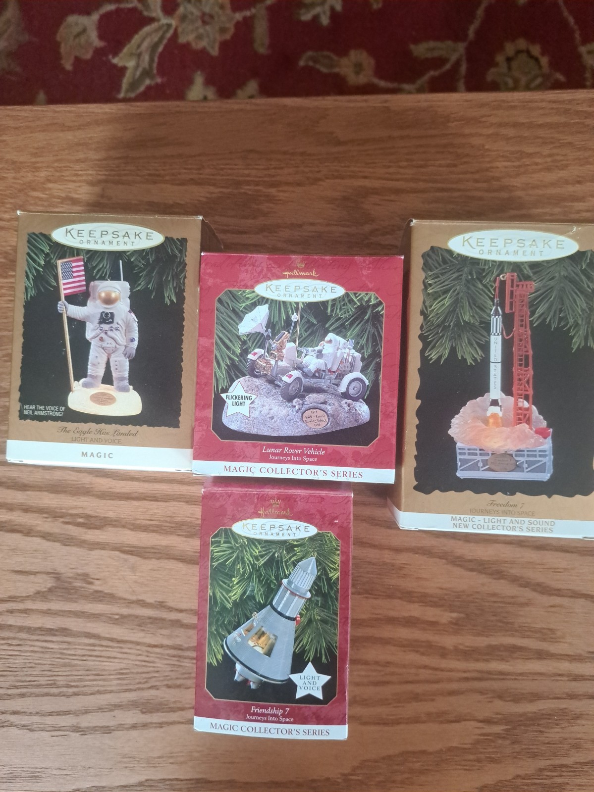 Hallmark Space Keepsake Ornament Lot Eagle Has Landed Lunar Rover Freedom 7