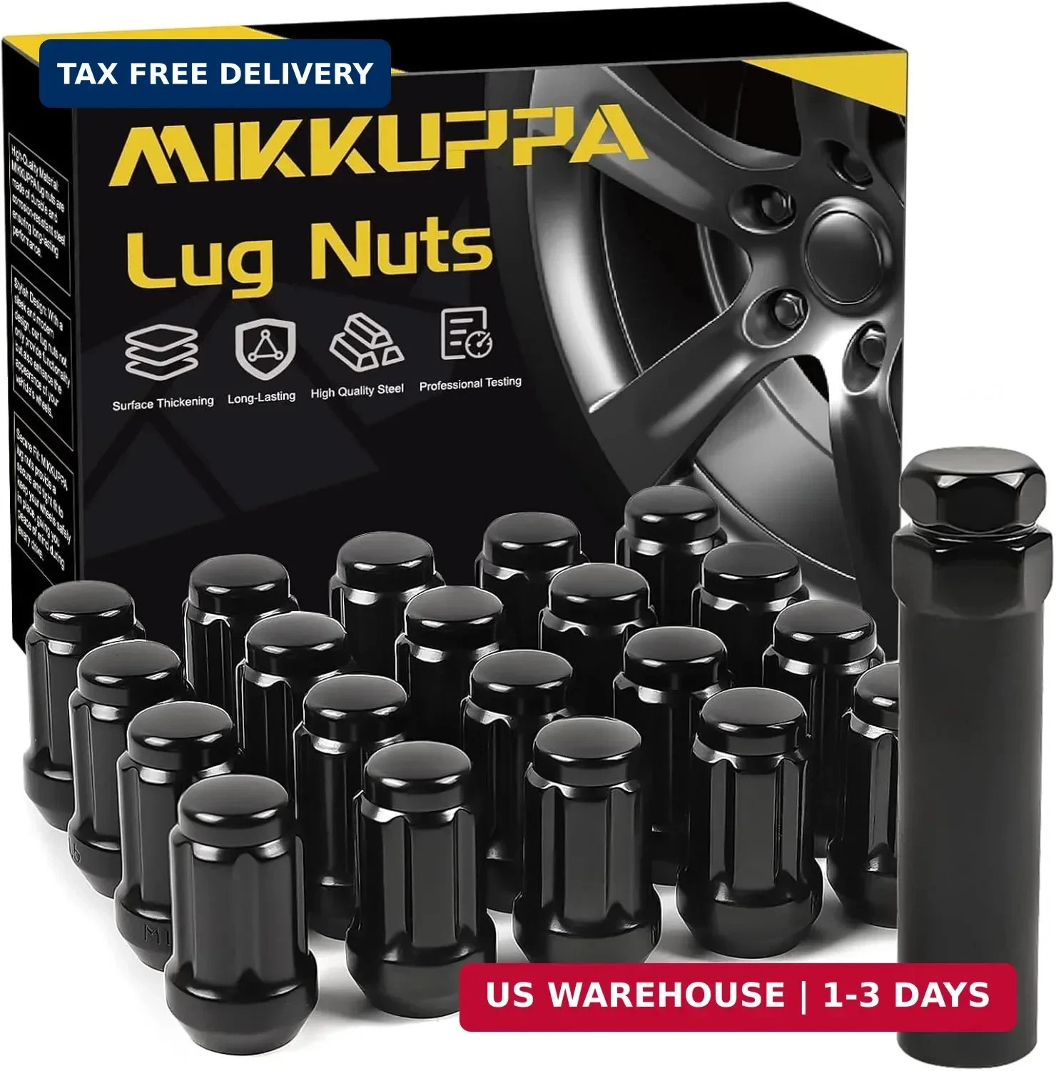 MIKKUPPA M12x1.5 Spline Lug Nuts - Replacement for 2006-2024 Honda Civic, 2003-2
