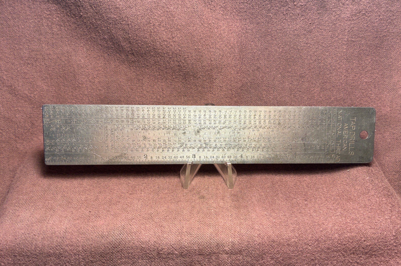 Vintage L.S. Starrett No.588 Machinist Ready Reference Table with 6 in Rule Used