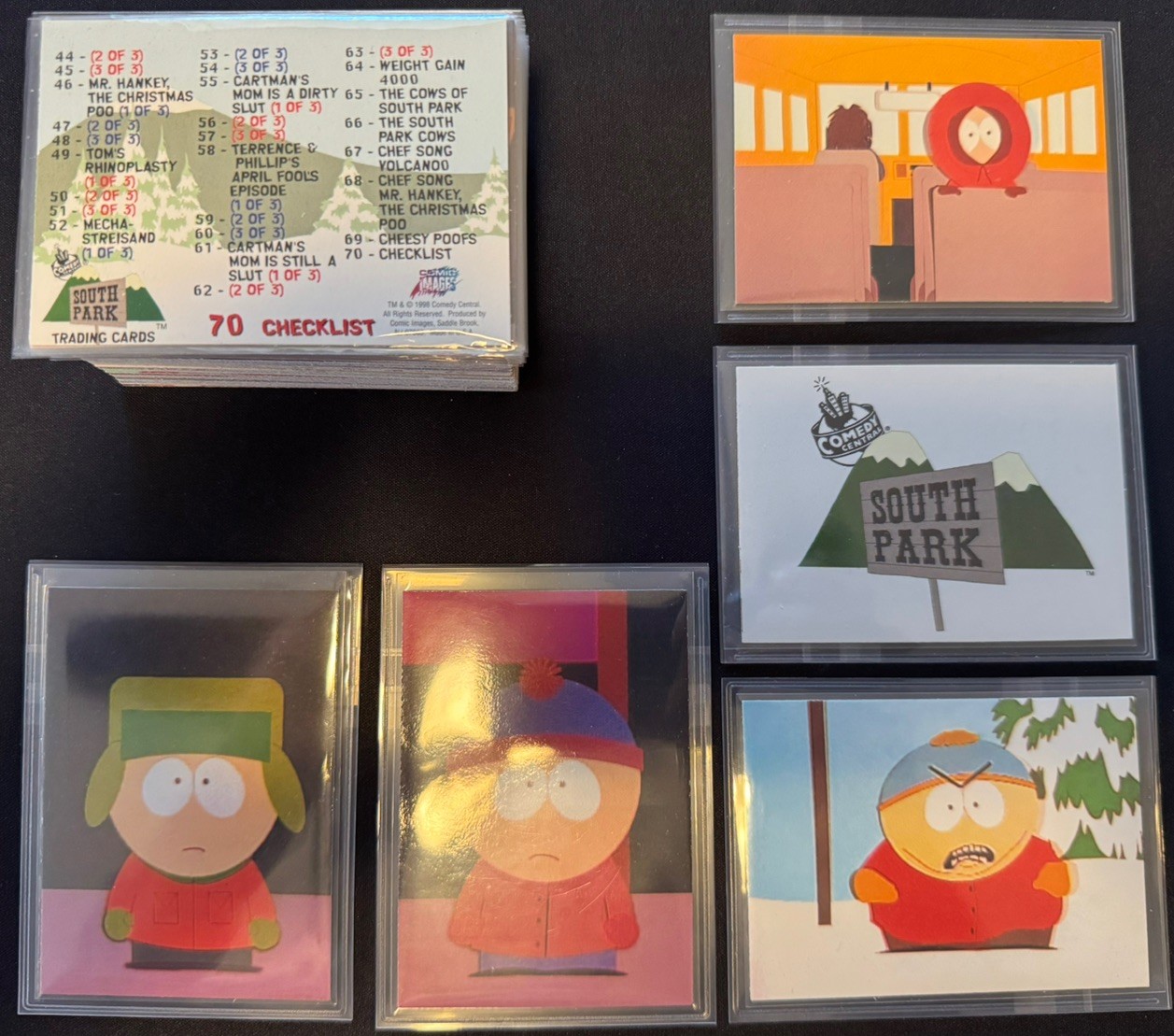 1998 Comic Images South Park COMPLETE BASE SET Stan, Eric Kenny, Kyle rookies 