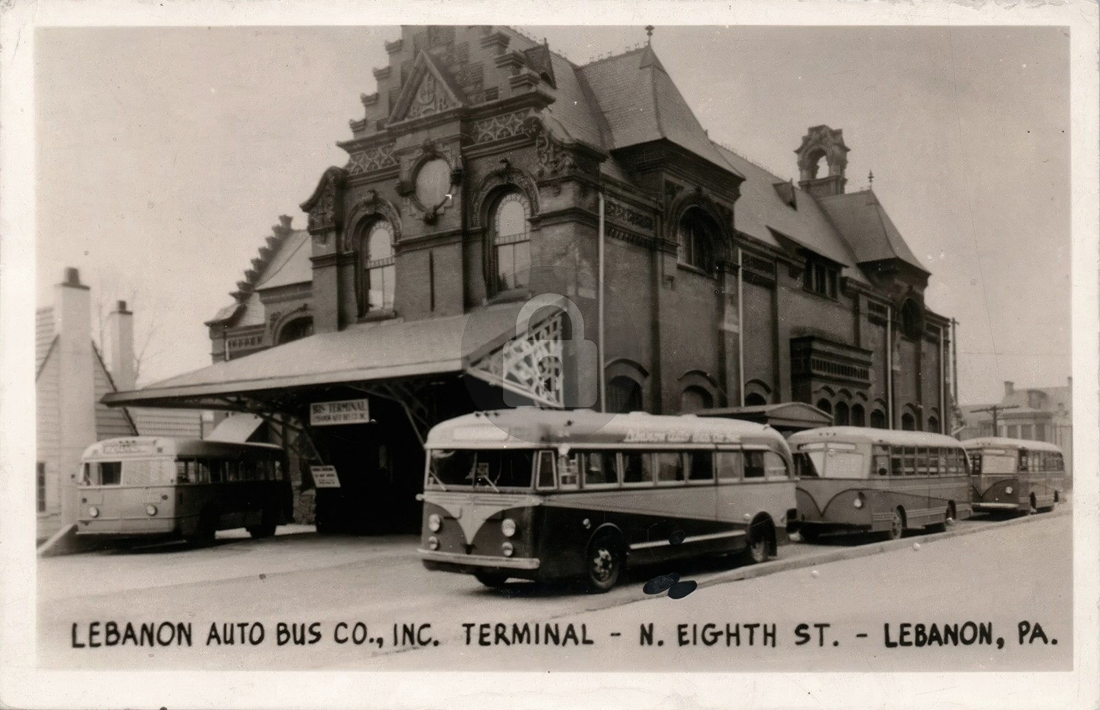 Lebanon Auto Bus Co Terminal LEBANON PA RPPC Photo Postcard COPY