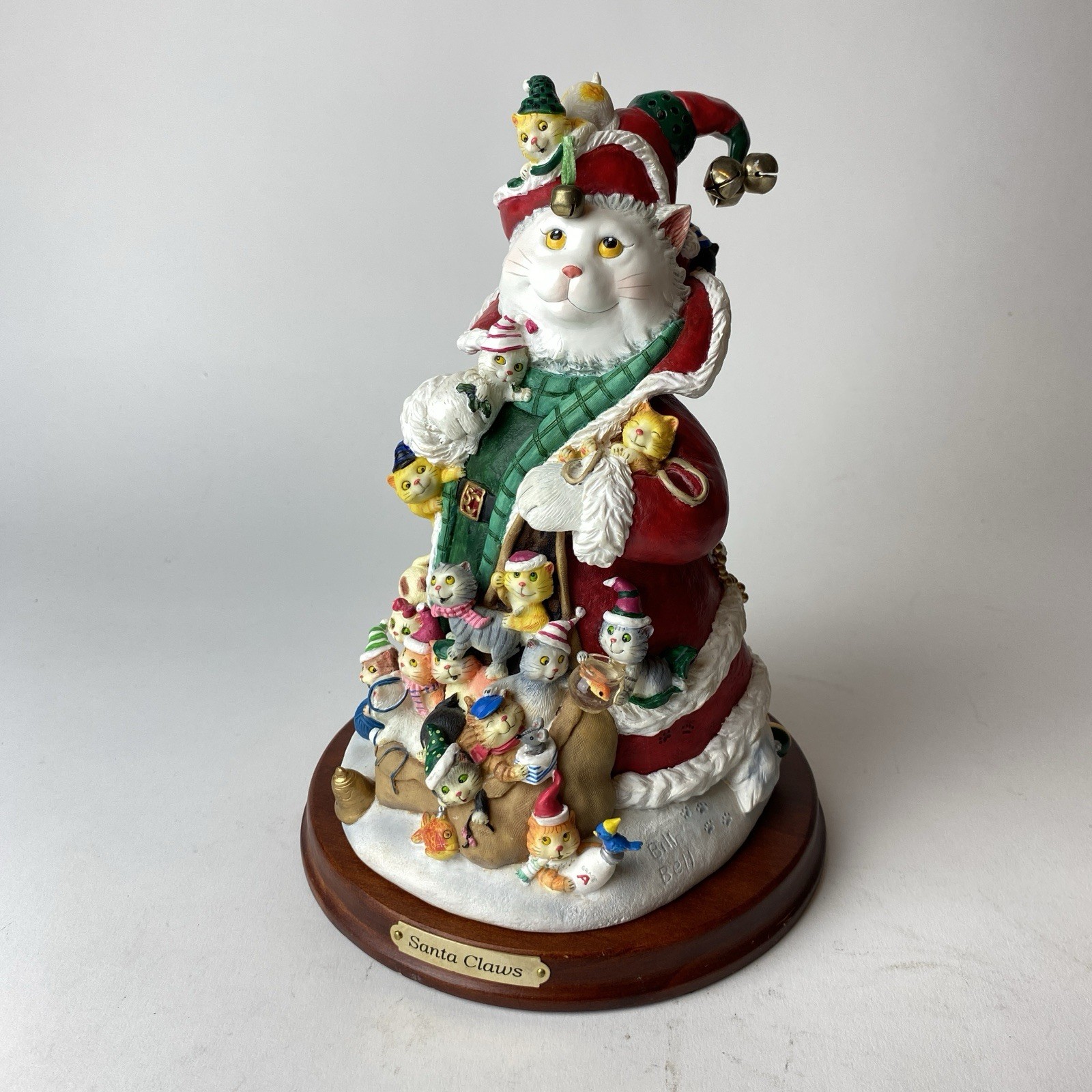 Danbury Mint Bill Bell  “Santa Claws”  Christmas Cats Figurine 10\