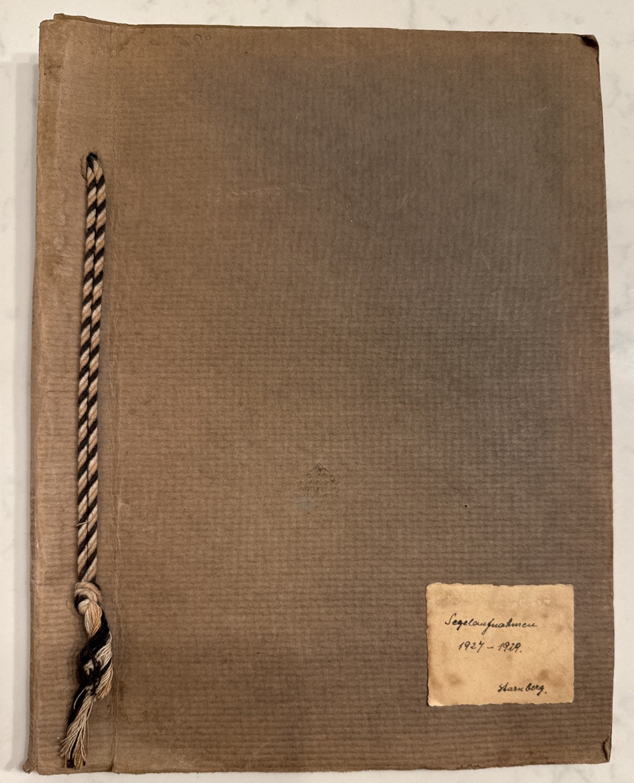 Antique German 1920s Photograph Scrapbook Photo Album w/Nautical Sailing Photos