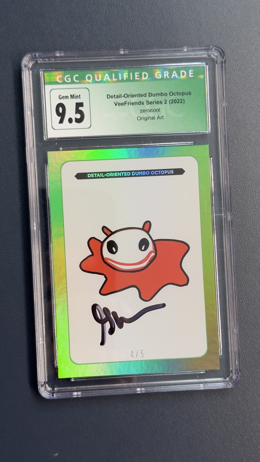 Veefriends Detail-Oriented Dumbo Octopus zerocool Series 2 Gem Mint 9.5 AUTO 4/5