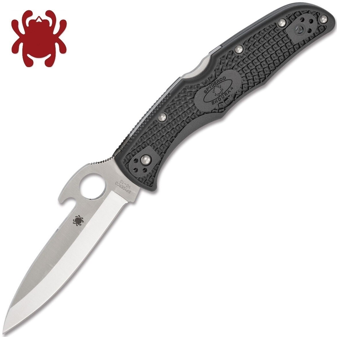 Spyderco Endura 4 Emerson VG10 Satin Plain Blade Wave Dark Gray FRN C10PGYW