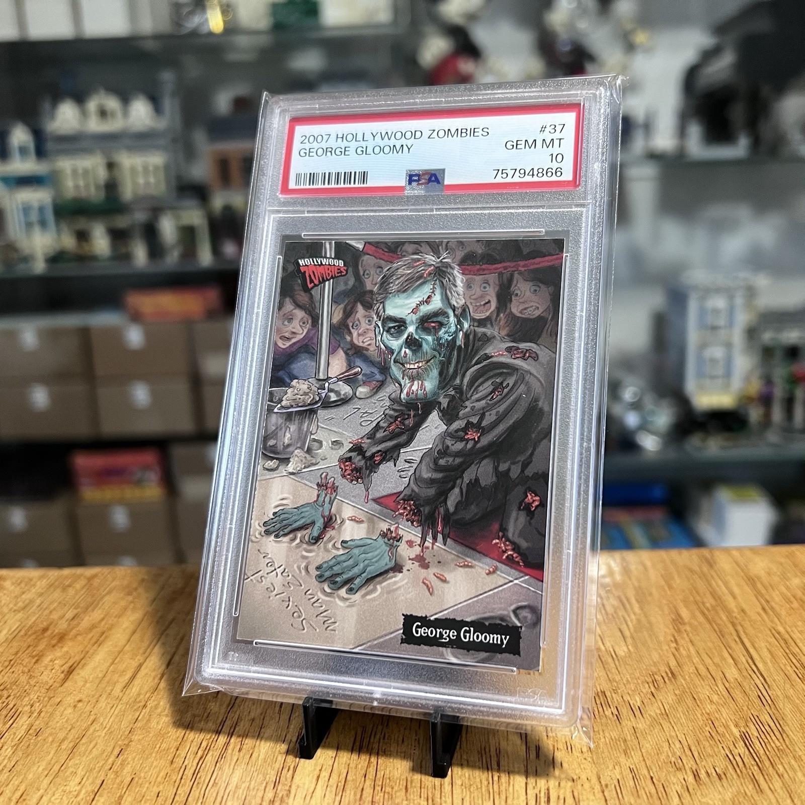 PSA 10 George Gloomy Clooney 2007 Topps Hollywood Zombies #37 Parody Very Rare