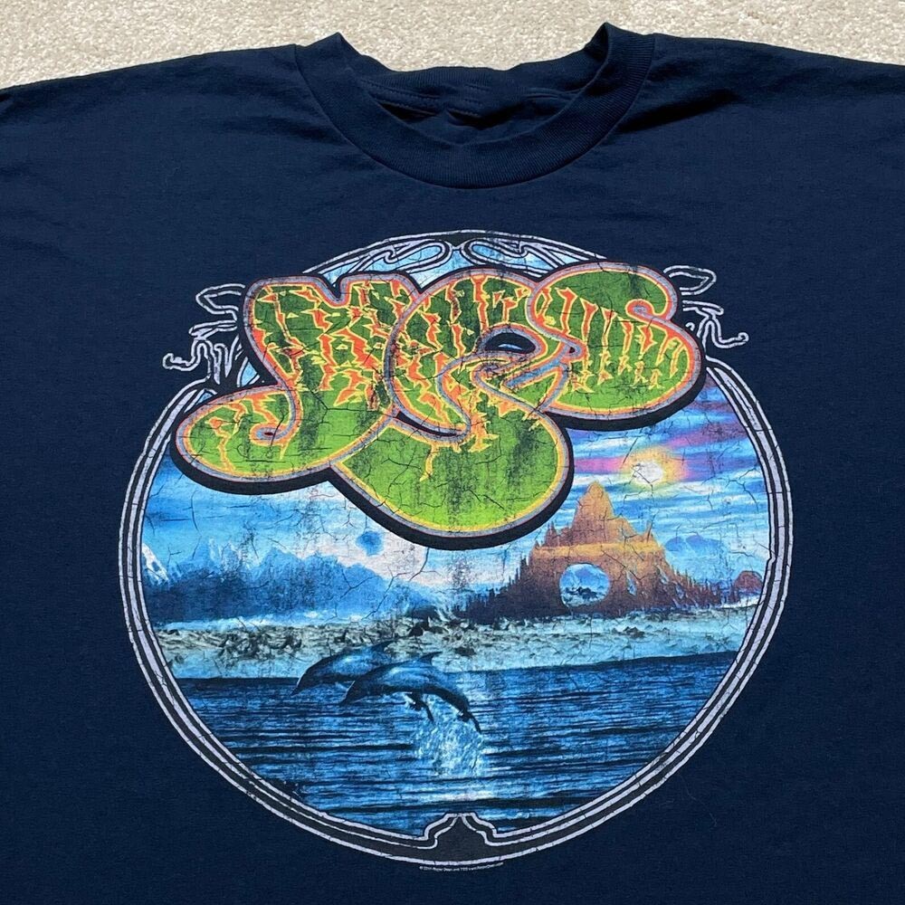 Yes Band Concert Tour USA Music Band All size Navy Shirt Gift Fans