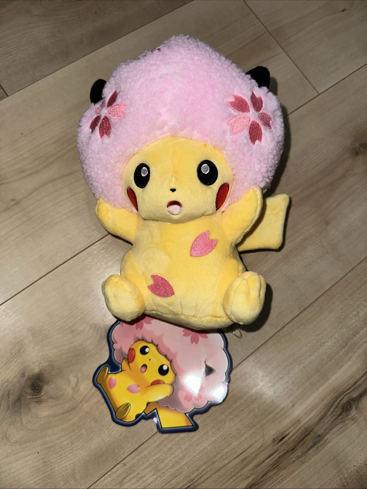 Sakura Afro Pikachu Plush - Pokemon Center Exclusive Tokyo DX, Japan