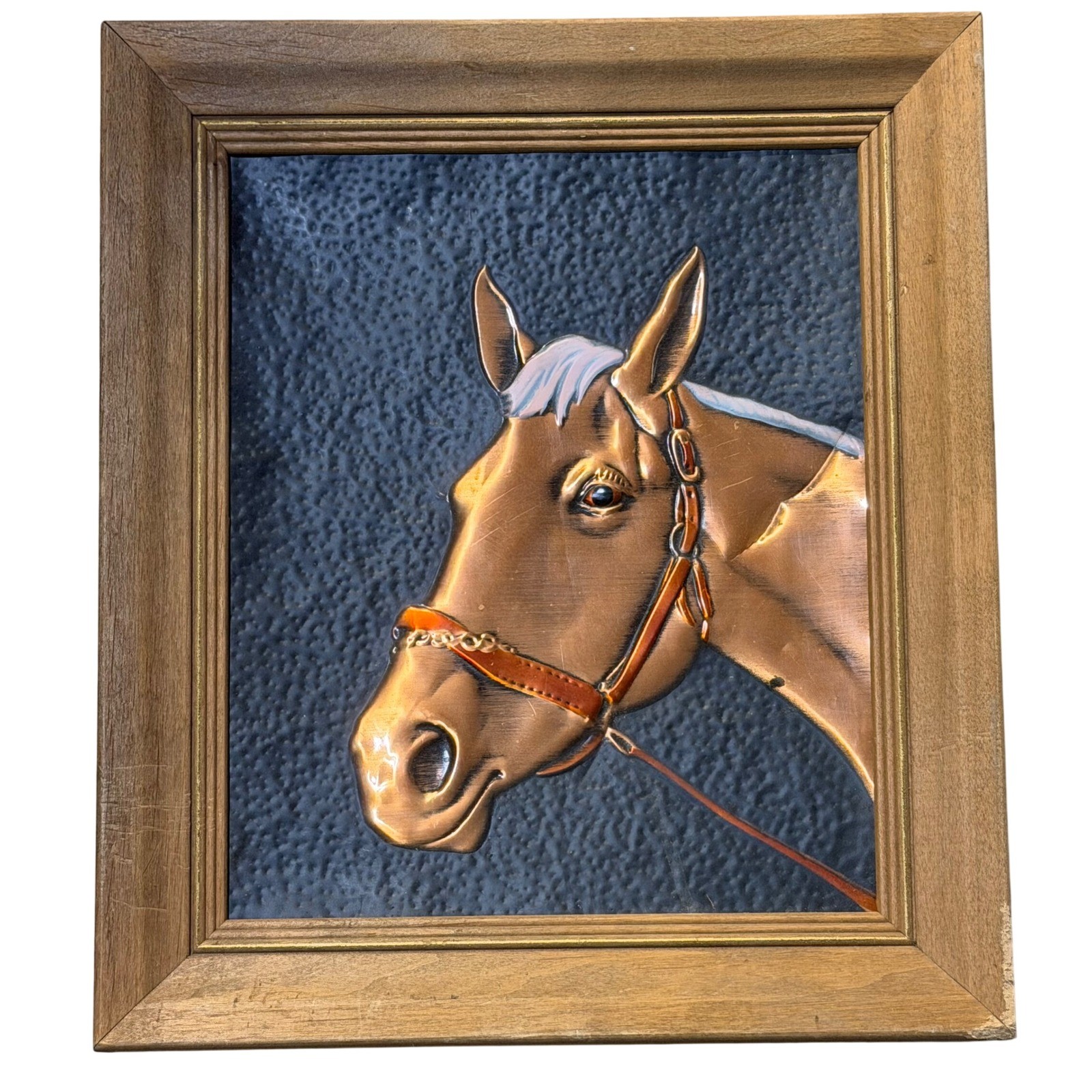 Vintage R-Dehl Copper Craft Horse Relief Wall Art Western Equestrian Art 15x13
