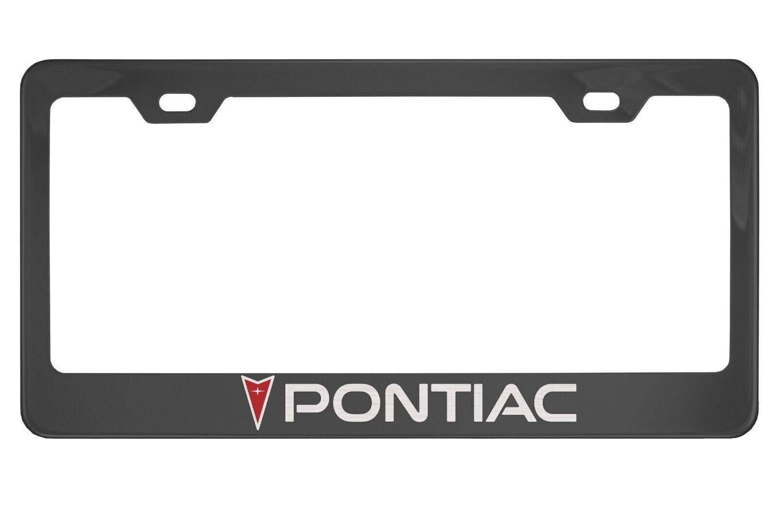 Pontiac  Black Metal License Plate Frame included 2 free screw caps and caps