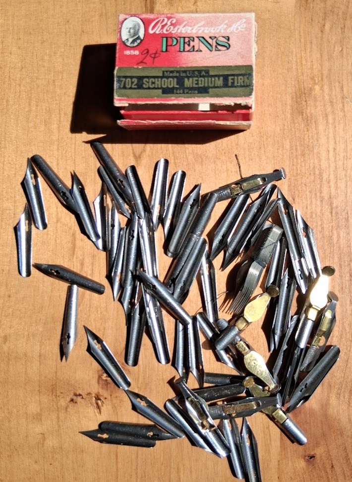 Vintage Esterbrook 702 School Medium Firm Nib Lot with Box, Hunt & Speedball
