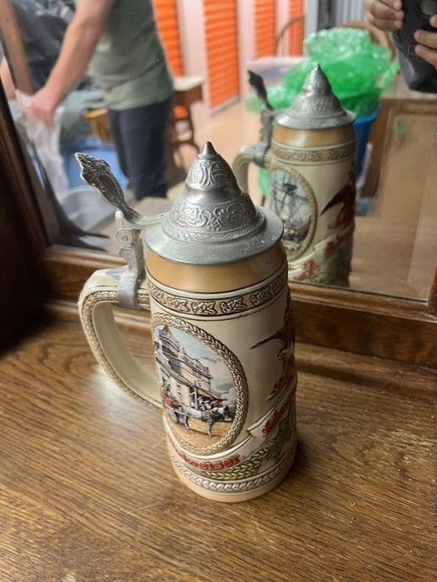 Vintage 1985 Budweiser Lidded Stein B Series Brewing Fermentation Ceramarte