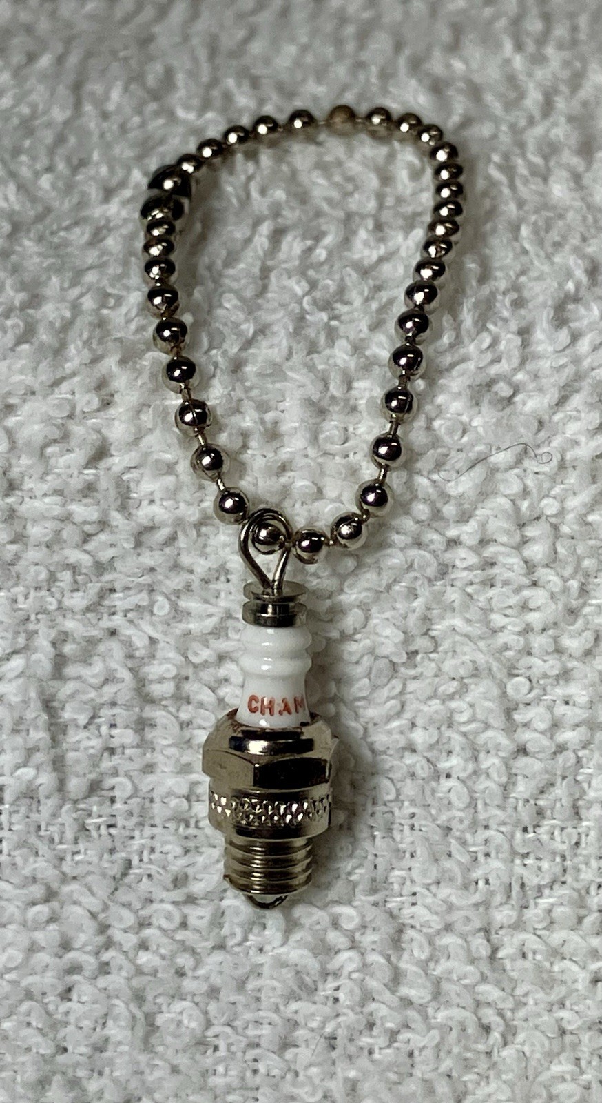 Vintage Champion Spark Plug Keychain Automotive Advertising Collectible