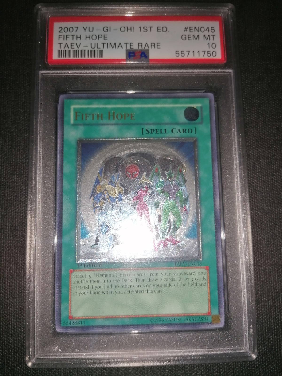 Yu-Gi-Oh Fifth Hope TAEV-EN045 Ultimate Rare 1st Edition Psa 10 Na Print