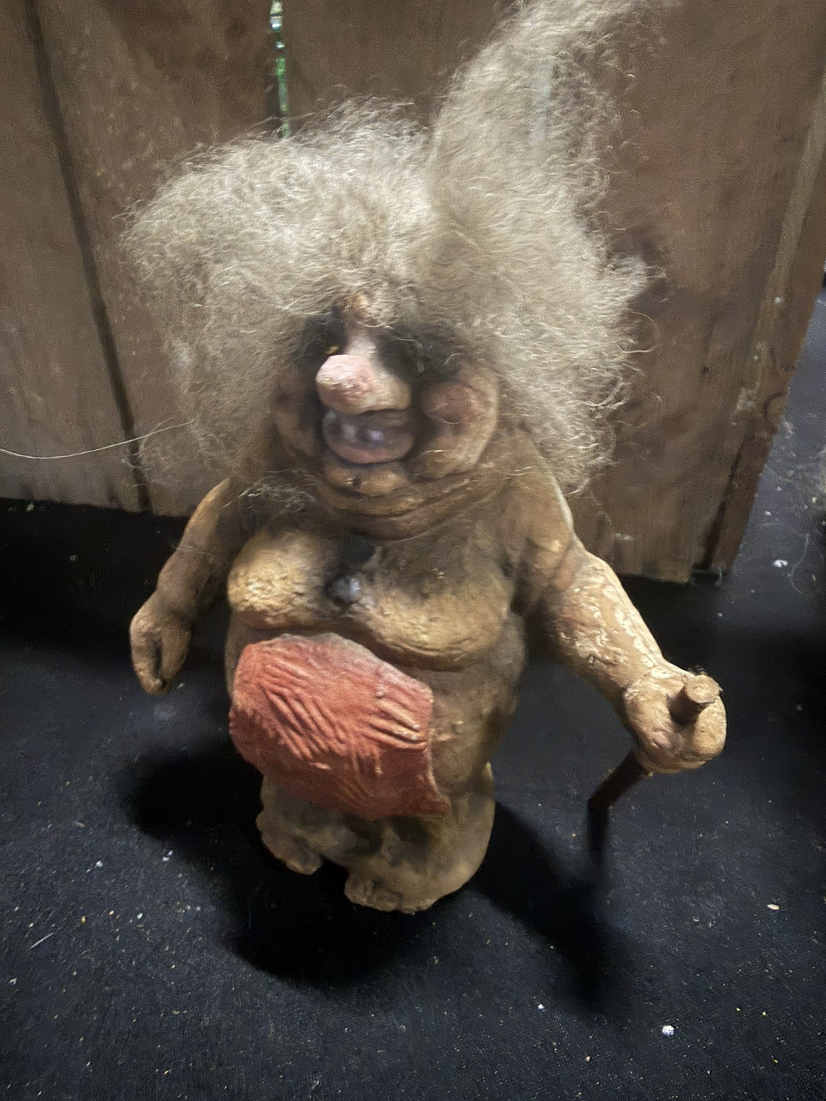 Original NyForm Troll No 114 with Walking Stick Vintage Collectible Figure Norway Retired