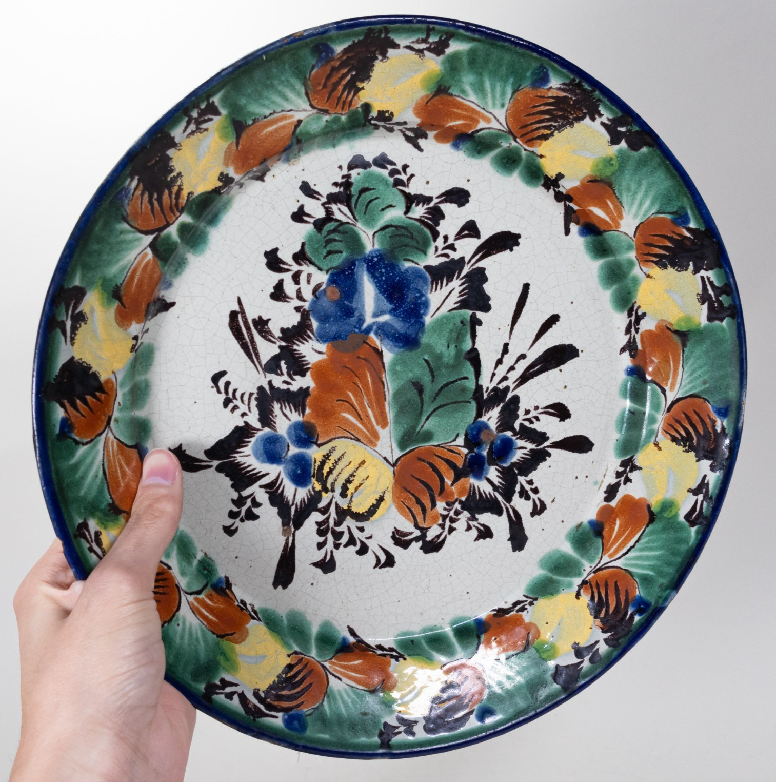 Antique Guanajuato Pottery Charger - Late 19th C. Museum pc.
