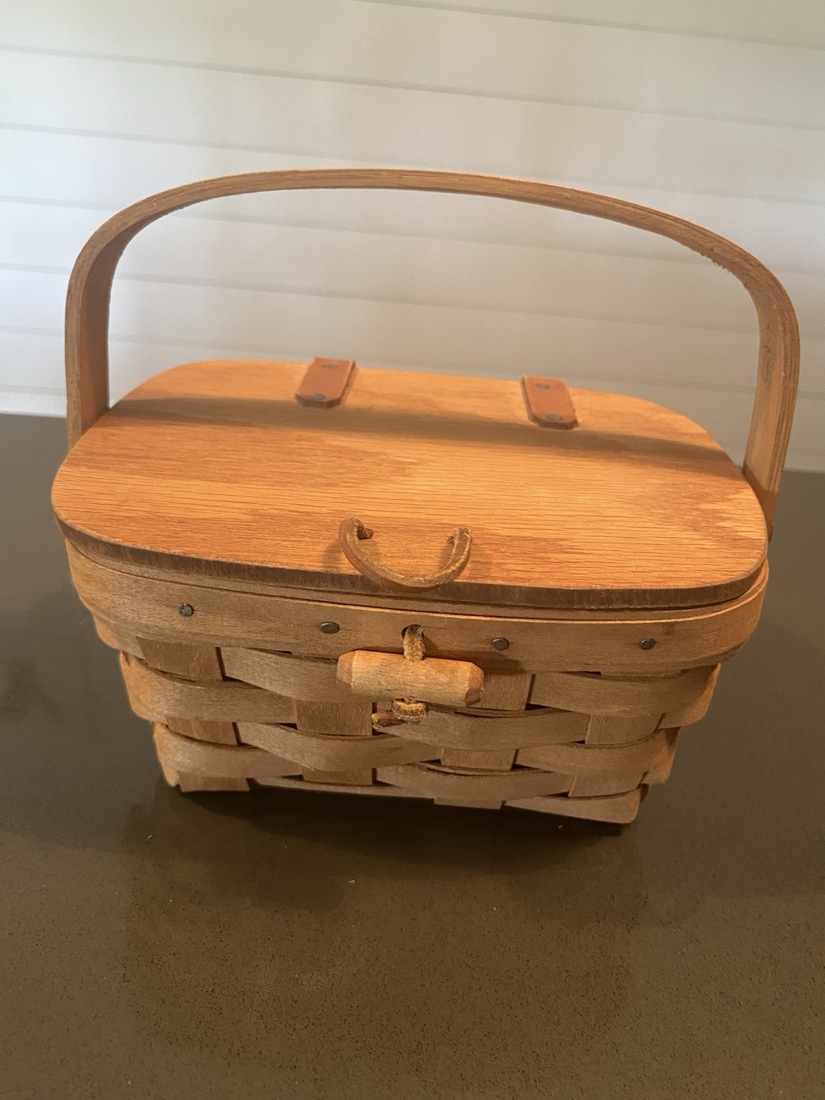 Vtg Longaberger SIGNED 1988 Kiddie Purse Baskets/lid