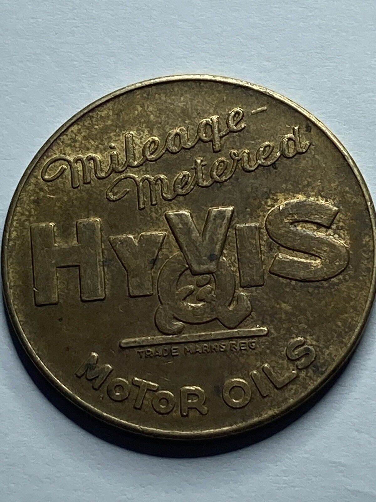 Vintage Hyvis Motor Oil Mileage Metered Automotive Car Coin Token #qm1