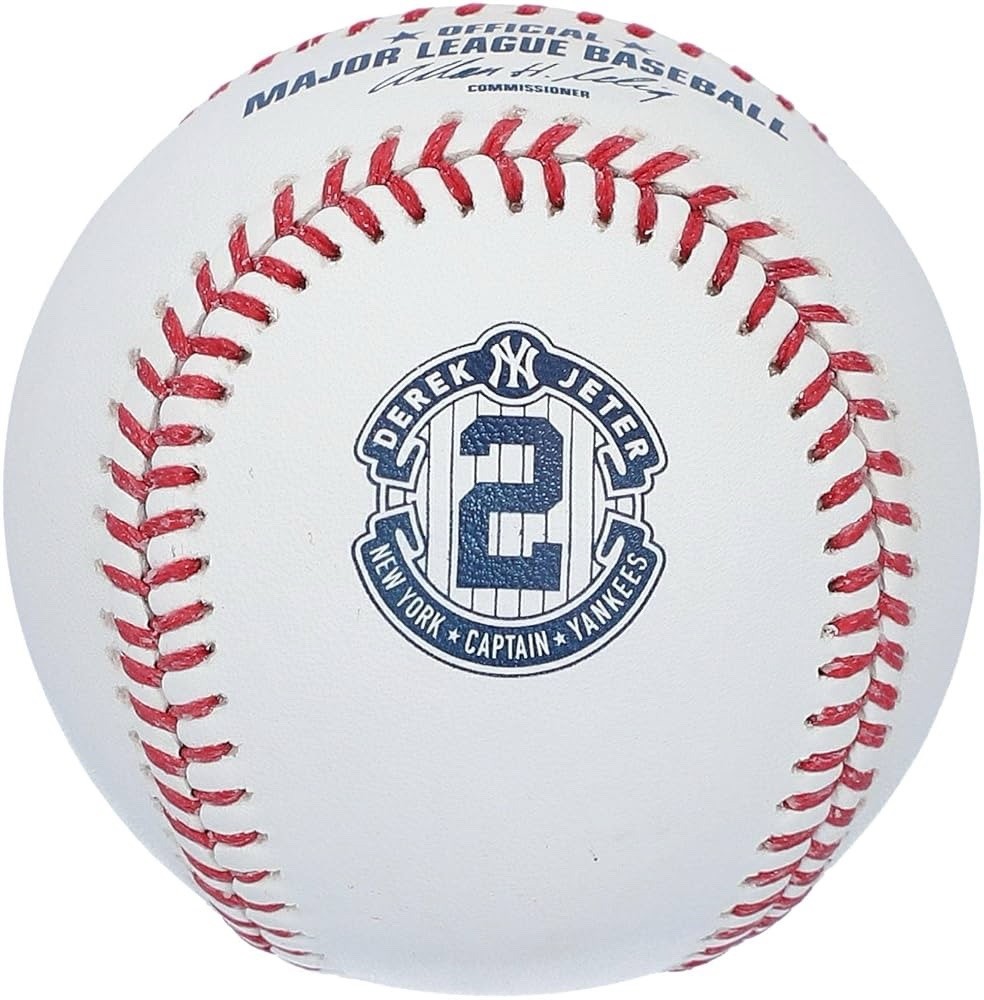Derek Jeter Unsigned New York Yankees Rawlings Retirement Logo Baseball OMLB New