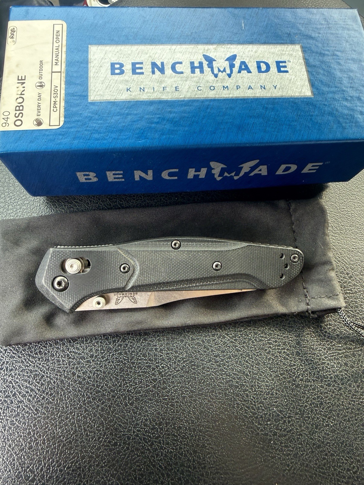 Benchmade 940-2 Osborne Reverse Tanto Blade Knife - Black