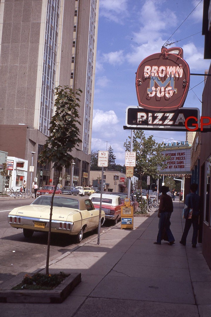 #XX166 -a Old 35mm Slide Photo- Street Scene- Brown Jug-Ann Arbor Michigan- 1971