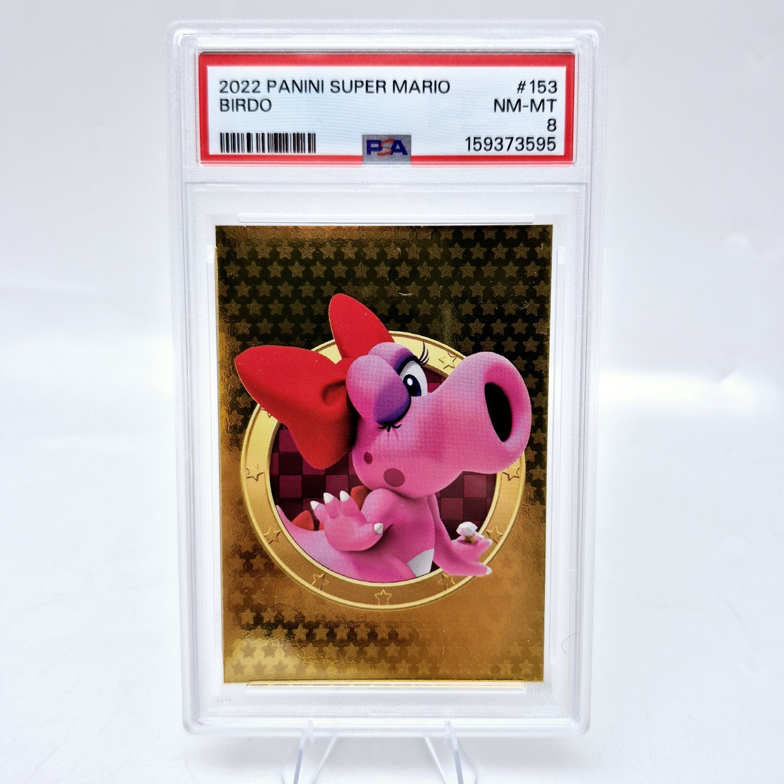 2022 Panini Nintendo Super Mario Birdo #153 PSA 8 Gold