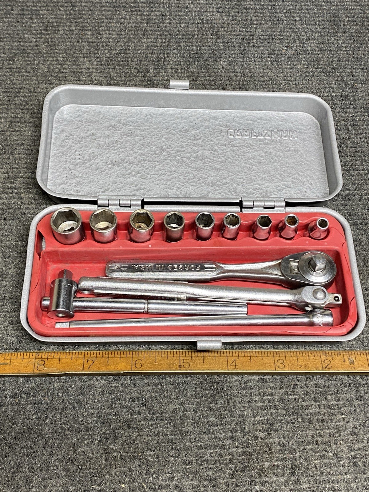 Vintage Craftsman =V= Series 14 Pc 1/4” Dr Socket Set With Metal Case USA