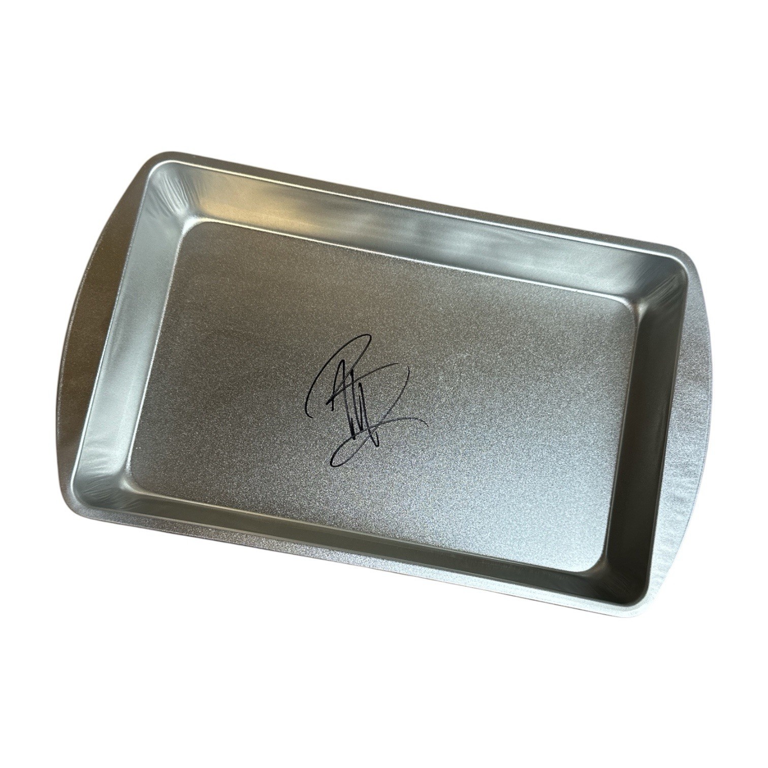 Alton Brown Autograph Signed Metal Baking Pan Food Network Good Eats Celeb Chef