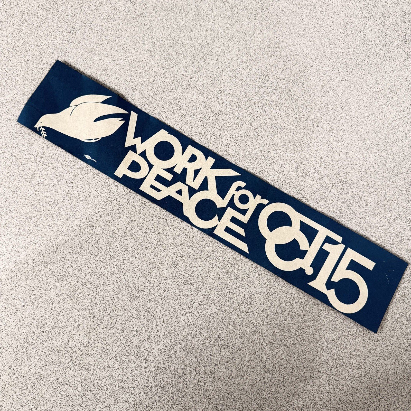 Vtg Vietnam Era WORK FOR PEACE  Dove Anti War Advertising Bumper Sticker Decal