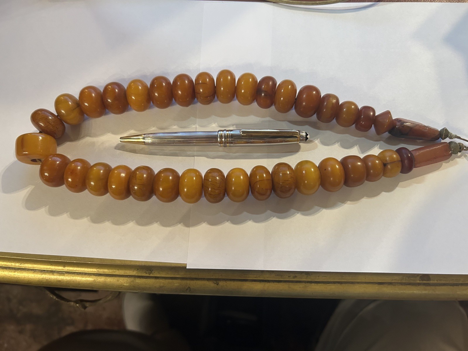 Antique African Moroccan Amber Copal Trade Bead Adornment Necklace 236 g