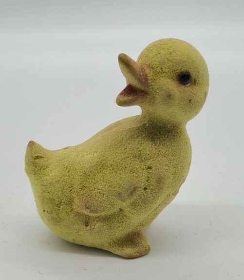 Vintage Felted Yellow Spring Chick Duckling Easter Figurine *read