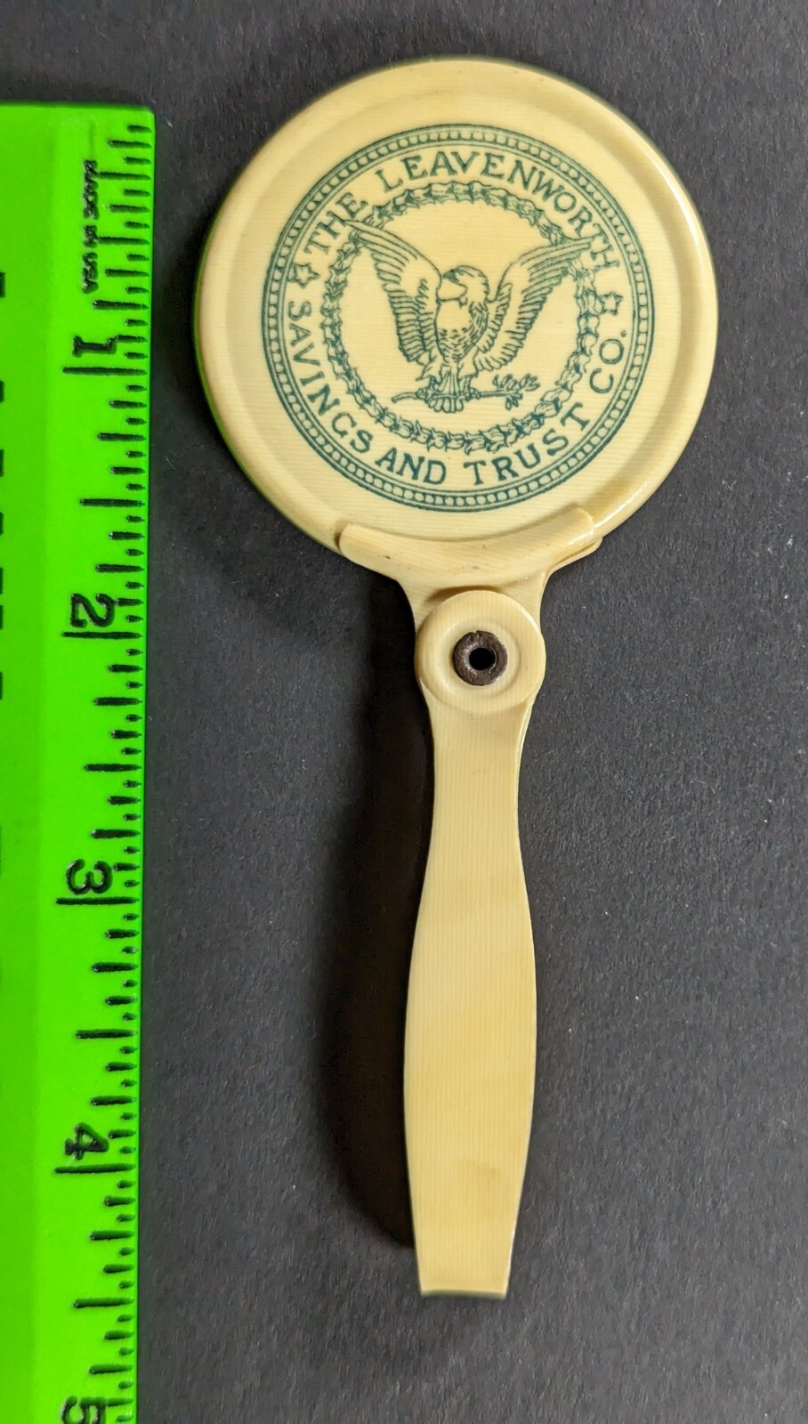 Vintage Leavenworth Savings & Trusts Bank Federal Pocket Mirror